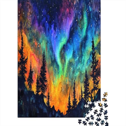 Nordlichter Holzpuzzle Erwachsene, 1000 Teile Großes Holzpuzzle Für Erwachsene Und Kinder, Anzug Klassisches Puzzle Für Kinder Ab 12 Jahren Und Erwachsene 1000pcs (75x50cm) von ZWABFOFYV