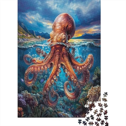 Oktopus Puzzle 1000 Teile,Puzzle Für Erwachsene, Impossible Puzzle, Geschicklichkeitsspiel Für Die Ganze Familie,Puzzle Legespiel- Erwachsenenpuzzle Puzzel 1000pcs (75x50cm) von ZWABFOFYV