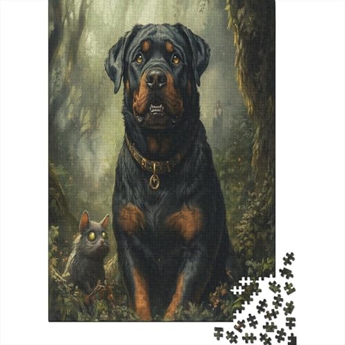 Rottweiler 1000 Teile,Impossible Puzzle,Geschicklichkeitsspiel Für Die Ganze Familie, Erwachsenen Puzzlespiel Puzzel 1000pcs (75x50cm) von ZWABFOFYV