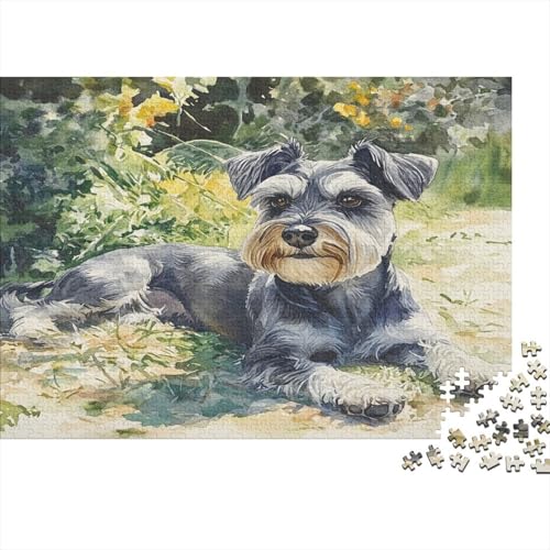 Schnauzer 1000 Teile,Impossible Puzzle,Geschicklichkeitsspiel Für Die Ganze Familie, Erwachsenen Puzzlespiel Puzzel 1000pcs (75x50cm) von ZWABFOFYV