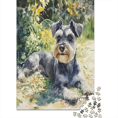 Schnauzer Holzpuzzle Erwachsene, 1000 Teile Großes Holzpuzzle Für Erwachsene Und Kinder, Anzug Klassisches Puzzle Für Kinder Ab 12 Jahren Und Erwachsene 1000pcs (75x50cm) von ZWABFOFYV