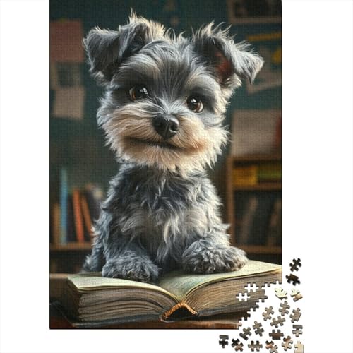 Schnauzer Puzzle 1000 Teile,Puzzle Für Erwachsene, Impossible Puzzle, Geschicklichkeitsspiel Für Die Ganze Familie,Puzzle Farbenfrohes,Puzzle-Geschenk,Raumdekoration Puzzel 1000pcs (75x50cm) von ZWABFOFYV