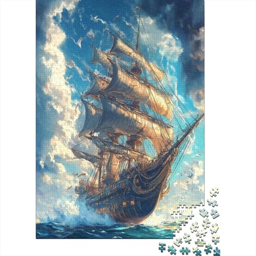 Segelboot 1000 Stück Puzzles Für Erwachsene Teenager Stress Abbauen Familien-Puzzlespiel Mit Poster in 1000-teiliges Puzzle Kinder Lernspiel Spielzeug Geschenk Puzzel 1000pcs (75x50cm) von ZWABFOFYV