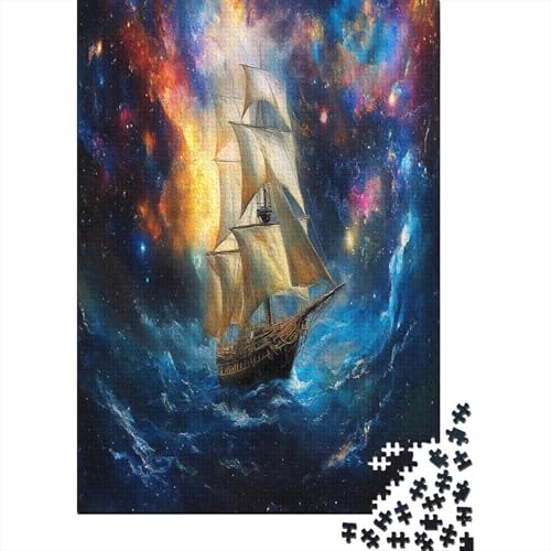 Segelboot 1000 Stück Puzzles Für Erwachsene Teenager Stress Abbauen Familien-Puzzlespiel Mit Poster in Voller 1000-teiliges Puzzle Lernspiel Spielzeug Geschenk 1000pcs (75x50cm) von ZWABFOFYV