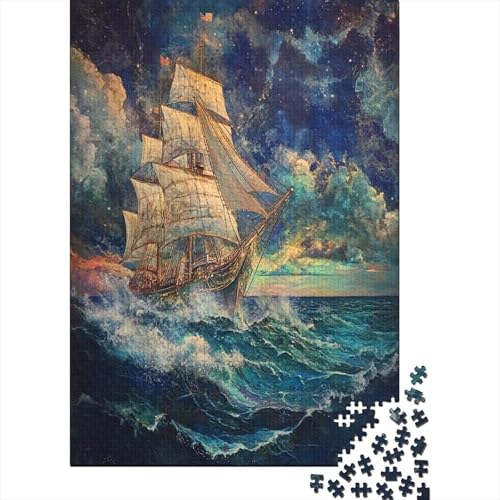 Segelboot Holzpuzzle Erwachsene, 1000 Teile Großes Holzpuzzle Für Erwachsene Und Kinder, Anzug Klassisches Puzzle Für Kinder Ab 12 Jahren Und Erwachsene 1000pcs (75x50cm) von ZWABFOFYV