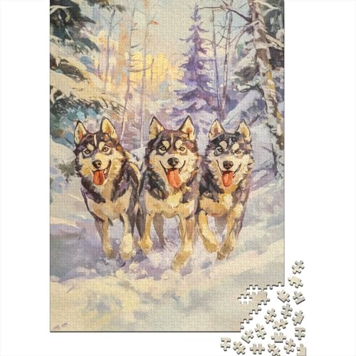 Sibirischer Husky 1000 Stück Puzzles Für Erwachsene Teenager Stress Abbauen Familien-Puzzlespiel Mit Poster in 1000-teiliges Puzzle Kinder Lernspiel Spielzeug Geschenk Puzzel 1000pcs (75x50cm) von ZWABFOFYV