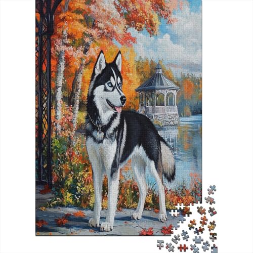 Sibirischer Husky Holzpuzzle Erwachsene, 1000 Teile Großes Holzpuzzle Für Erwachsene Und Kinder, Anzug Klassisches Puzzle Für Kinder Ab 12 Jahren Und Erwachsene 1000pcs (75x50cm) von ZWABFOFYV