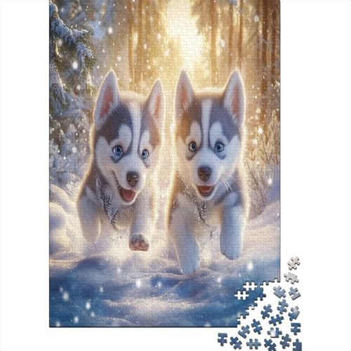 Sibirischer Husky Puzzlespiel 1000 Teile Puzzles Für Erwachsene Lernspiel Herausforderung Spielzeug 1000 Teile Puzzles Für Erwachsene Kinder Erwachsenen Puzzlespiel Puzzel 1000pcs (75x50cm) von ZWABFOFYV