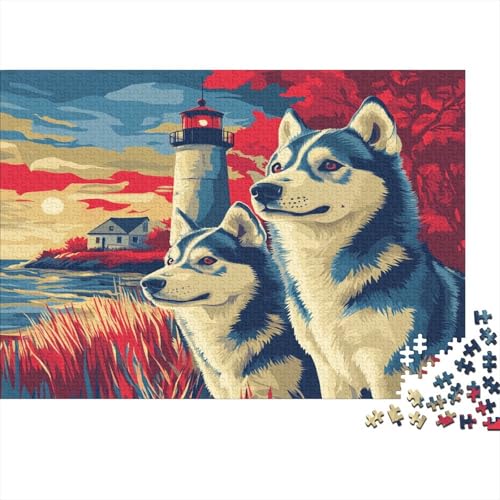 Sibirischer Husky Puzzlespiel 1000 Teile Puzzles Für Erwachsene Lernspiel Herausforderung Spielzeug 1000 Teile Puzzles Für Erwachsene Kinder Erwachsenen Puzzlespiel Puzzel 1000pcs (75x50cm) von ZWABFOFYV