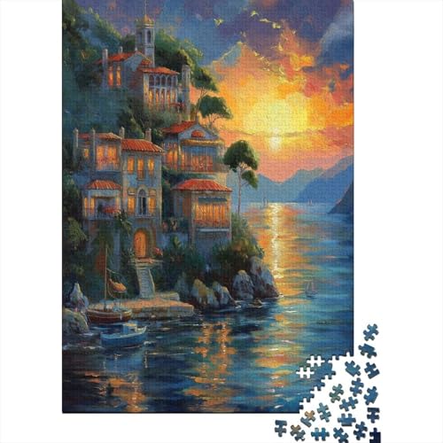 Sonnenuntergang im Hafen 1000 Teile, Impossible Puzzle,Geschicklichkeitsspiel Für Die Ganze Familie, Erwachsenenpuzzle Ab 14 Jahren Puzzel 1000pcs (75x50cm) von ZWABFOFYV