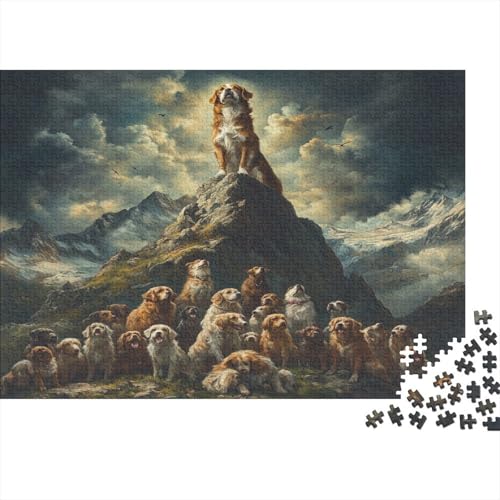 St. Bernard 1000-teiliges Puzzle Für Erwachsene, Mini-Puzzle, Tolles Herausforderndes Puzzle, Schwieriges Mini-Puzzle Mit 1000 Teilen, Heimdekoration, Kunsthandwerk 1000pcs (75x50cm) von ZWABFOFYV