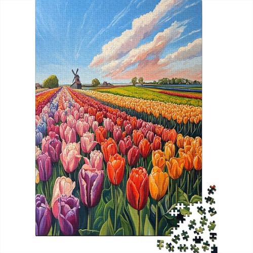 Tulpe Puzzle 1000 Teile Puzzles Für Erwachsene Lernspiel Herausforderungsspielzeug 1000-teilige Puzzlespiel Für Erwachsene Kinder Puzzel 1000pcs (75x50cm) von ZWABFOFYV