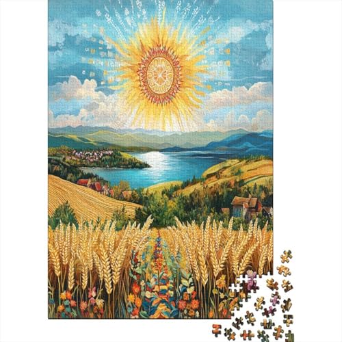 Weizenfeld Klassische Puzzles Puzzles 1000 Teile Für Erwachsene Puzzle Spielzeug Puzzle Einzigartige Geschenk Puzzleteile Tierpuzzle Für Die Familienspielsammlung Home Decor 1000pcs (75x50cm) von ZWABFOFYV