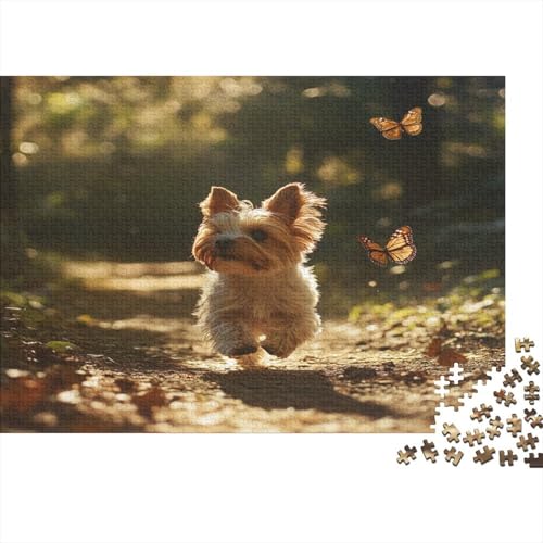 Yorkshire Terrier 1000 Stück Puzzles Für Erwachsene Teenager Stress Abbauen Familien-Puzzlespiel 1000-teiliges Puzzle Kinder Lernspiel Spielzeug Geschenk Puzzel 1000pcs (75x50cm) von ZWABFOFYV