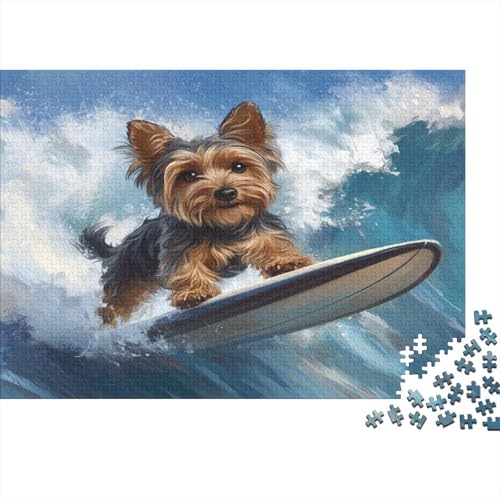 Yorkshire Terrier Holzpuzzle Erwachsene, 1000 Teile Großes Holzpuzzle Für Erwachsene Und Kinder, Anzug Klassisches Puzzle Für Kinder Ab 12 Jahren Und Erwachsene 1000pcs (75x50cm) von ZWABFOFYV