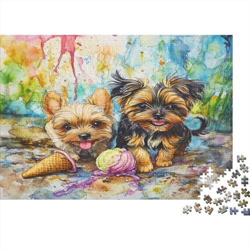 Yorkshire Terrier Klassische Puzzles Puzzles 1000 Teile Für Erwachsene Puzzle Spielzeug Puzzle Einzigartige Geschenk Puzzleteile Tierpuzzle Für Die Familienspielsammlung 1000pcs (75x50cm) von ZWABFOFYV