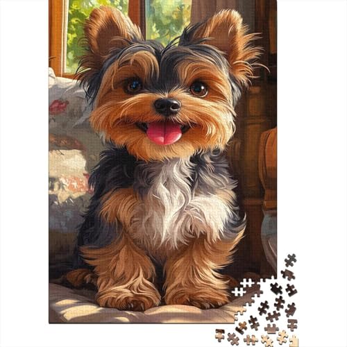 Yorkshire Terrier Puzzlespiel 1000 Teile Jigsaw Puzzle 1000 Puzzle FüR Erwachsene Kinder Senioren Erwachsenen Puzzlespiel Puzzel 1000pcs (75x50cm) von ZWABFOFYV