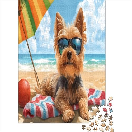 Yorkshire Terrier Puzzlespiel 1000 Teile Jigsaw Puzzle 1000 Puzzle FüR Erwachsene Kinder Senioren Erwachsenen Puzzlespiel Puzzel 1000pcs (75x50cm) von ZWABFOFYV