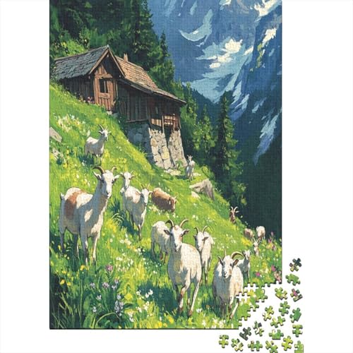 Ziege Holzpuzzle Erwachsene, 1000 Teile Großes Holzpuzzle Für Erwachsene Und Kinder, Anzug Klassisches Puzzle Für Kinder Ab 12 Jahren Und Erwachsene 1000pcs (75x50cm) von ZWABFOFYV