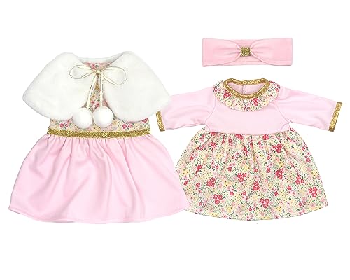 ZWOOS 2er-Pack Puppenkleidung 35-43 cm, stilvolles Baumwollkleid für New Born Baby Puppen, Geschenke für Mädchen, Kinder, WJYF-18-21 von ZWOOS