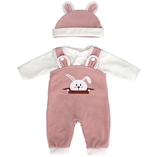 ZWOOS Puppenkleidung für Babypuppen 35-43 cm, süßes Outfit mit Hut kompatibel mit New Born Baby Puppen, Geschenke für Mädchen, Kinder von ZWOOS