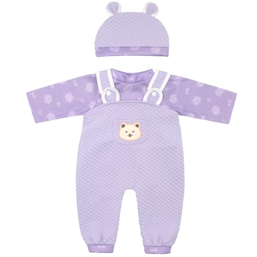 ZWOOS Puppenkleidung für Babypuppen 50-55 cm, Lila Kleiner Bär Outfit kompatibel mit New Born Baby Puppen ZWOOS Puppenkleidung für Babypuppen 50-55 cm, Lila Kleiner Bär Outfit kompatibel mit New Born Baby Puppen von ZWOOS