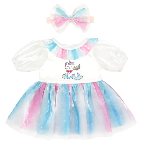 ZWOOS Puppenkleidung für Babypuppen 50-55 cm, Rosa-Blau Kleid kompatibel mit New Born Baby Puppen ZWOOS Puppenkleidung für Babypuppen 50-55 cm, Rosa-Blau Kleid kompatibel mit New Born Baby Puppen von ZWOOS