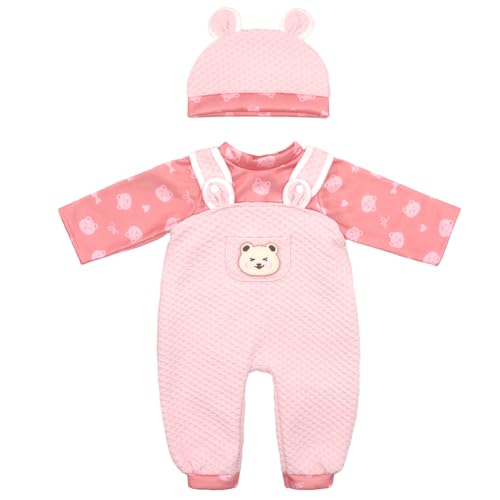 ZWOOS Puppenkleidung für Babypuppen 50-55 cm, Rosa Kleiner Bär Outfit kompatibel mit New Born Baby Puppen ZWOOS Puppenkleidung für Babypuppen 50-55 cm, Rosa Kleiner Bär Outfit kompatibel mit New Born Baby Puppen von ZWOOS