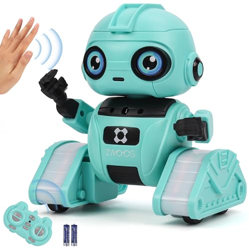 ZWOOS Roboter Kinder Spielzeug, Spielzeug für ab 3 4 5 6 7 8 Jahre Junge, 2,4-GHz-Steuerung, Wiederaufladbar RC Spielzeug mit Gestensensor, LED-Augen, Geburtstags von ZWOOS