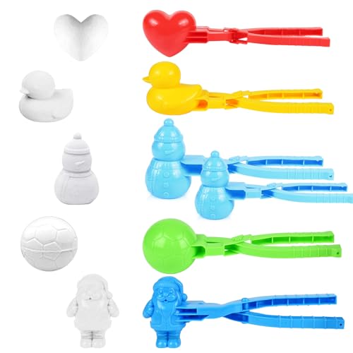 ZWOOS Schneeballzange, Schneeball Maker Spielzeug, Schneeball Former Winter Schneeball Maker Schneeball Clip für Kinder im Freien Spielen Schnee/Sand, 4 Kleine und 1 Große von ZWOOS