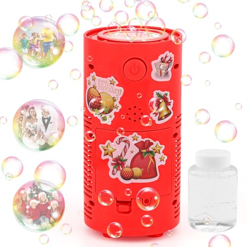 ZWOOS Seifenblasenmaschine Kinder, Automatischer Feuerwerk Bubble Machine mit 80ml Seifenblasenlösung, 13-Loch, LED-Farbenlicht und Soundeffekte für Kinder, Weihnachten, Party und Hochzeit von ZWOOS