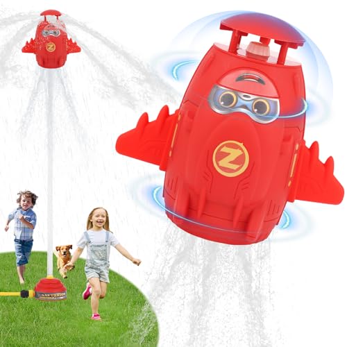 ZWOOS Wasserrakete Sprinkler, Wasserspielzeug Kinder Outdoor, Rocket Wassersprinkler Für Garten Hof Rasen, Rocket Sprinkler ab 3 Jahre zu Jungen und Mädchen von ZWOOS