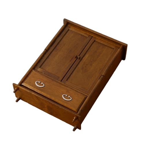 Detaillierter 1/12 Puppenhäuser Miniatur-Kleiderschrank aus Holz, europäischer Stil, Ausstellungsschrank mit funktionierender Tür und Schublade, Puppenhäuser, Miniaturschrank Detaillierter 1/12 Puppenhäuser Miniatur-Kleiderschrank aus Holz, europäischer Stil, Ausstellungsschrank mit funktionierender Tür und Schublade, Puppenhäuser, Miniaturschrank von ZWTPGKRD