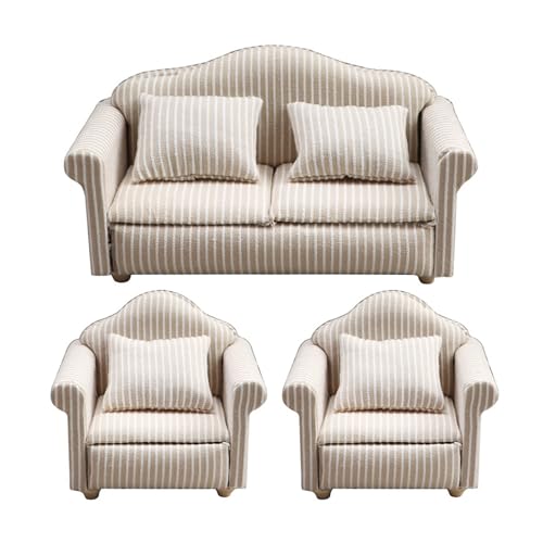 Miniatur-Sofa-Set im Maßstab 1:12 für Puppenhäuser, detaillierte Handwerkskunst, fügt Miniatur-Wohnraum hinzu, bequeme Puppenhäuser, Möbel Miniatur-Sofa-Set im Maßstab 1:12 für Puppenhäuser, detaillierte Handwerkskunst, fügt Miniatur-Wohnraum hinzu, bequeme Puppenhäuser, Möbel von ZWTPGKRD