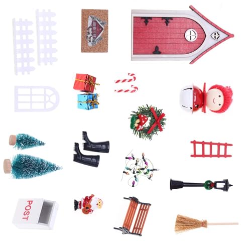 Weihnachtsthema Feen Zwerge Tür Puppenhaus Zubehör für Kugelgelenkpuppen Kreative Miniatur-Möbelszene Display Weihnachten Puppenhaus Dekoration Weihnachtsthema Feen Zwerge Tür Puppenhaus Zubehör für Kugelgelenkpuppen Kreative Miniatur-Möbelszene Display Weihnachten Puppenhaus Dekoration von ZWTPGKRD