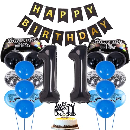 ZWWsullo Gamecontroller Luftballons Party Deko Geburtstag Junge 11 Jahre Videospiel Geburtstagsdeko 11 Jahre Gaming Party Geburtstag Deko 11 jahre 11 geburtstag junge von ZWWsullo