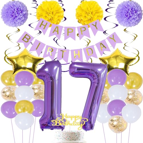 ZWWsullo Geburtstag Party Dekoration 17 Geburtstag Party Dekoration Zubehör 17 Geburtstag Deko Banner Lila Geburtstagsdeko 17 Mädchen Luftballons Geburtstag Set 17 Geburtstag Dekorationen ZWWsullo Geburtstag Party Dekoration 17 Geburtstag Party Dekoration Zubehör 17 Geburtstag Deko Banner Lila Geburtstagsdeko 17 Mädchen Luftballons Geburtstag Set 17 Geburtstag Dekorationen von ZWWsullo