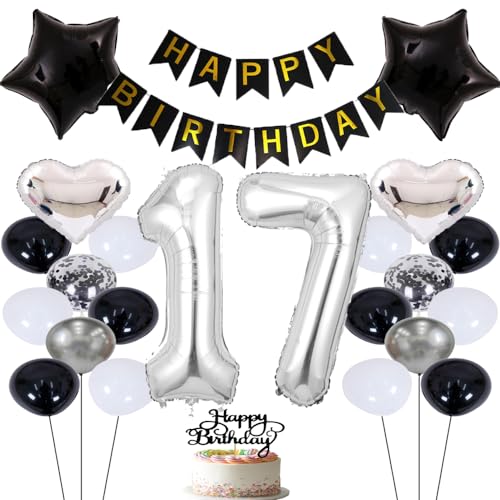 ZWWsullo Luftballon 17 Geburtstag Deko geburtstagsdeko 17 jahre junge Luftballon 17 Geburtstag Dekoration Silber Geburtstagsdeko 17 Jahre Mädchen 17 Geburtstag Deko Set Geburtstag Junge Mädchen ZWWsullo Luftballon 17 Geburtstag Deko geburtstagsdeko 17 jahre junge Luftballon 17 Geburtstag Dekoration Silber Geburtstagsdeko 17 Jahre Mädchen 17 Geburtstag Deko Set Geburtstag Junge Mädchen von ZWWsullo