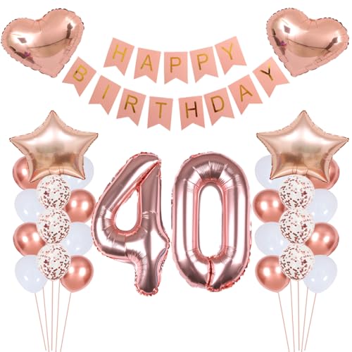 ZWWsullo Luftballon 40 Geburtstag Deko Happy Birthday Banner Riesen Folienballon Geburtstagsdeko Mädchen jahr Party Dekoration Rosegold Tortendeko Geburtstag 40 Jahre Mädchen Geburtstagsdeko ZWWsullo Luftballon 40 Geburtstag Deko Happy Birthday Banner Riesen Folienballon Geburtstagsdeko Mädchen jahr Party Dekoration Rosegold Tortendeko Geburtstag 40 Jahre Mädchen Geburtstagsdeko von ZWWsullo