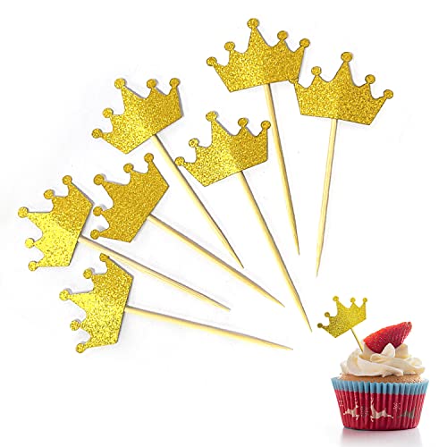 30 Stück Goldene Krone Kuchen Topper Glitzer Kuchen Topper Queen Platinum Jubiläum Toppers Vintage Crown Cake Toppers für Geburtstag Party Hochzeit Baby Shower Jahrestag von ZWZNBL