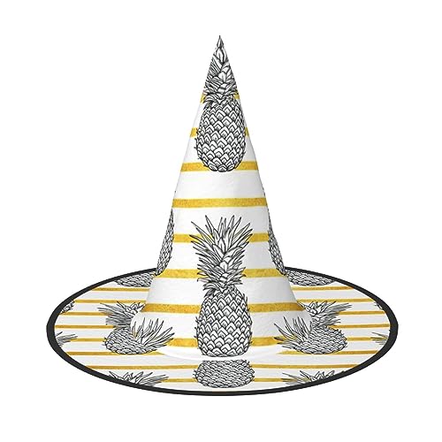 ZXERTG Ananas-Druck, Halloween, Hexenhut, Dekoration, Zaubererhut, Halloween-Hüte, Kostümhut für Damen und Herren von ZXERTG