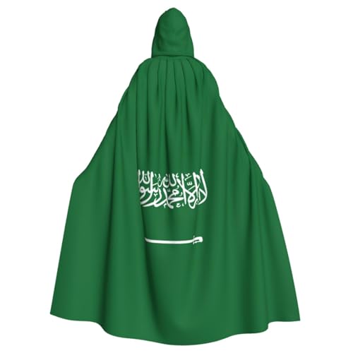 ZXERTG Kapuzenumhang mit saudi-arabischer Flagge für Halloween, schwarzer Kapuzenumhang mit Kapuze, Hexe, Halloween-Kostüm von ZXERTG