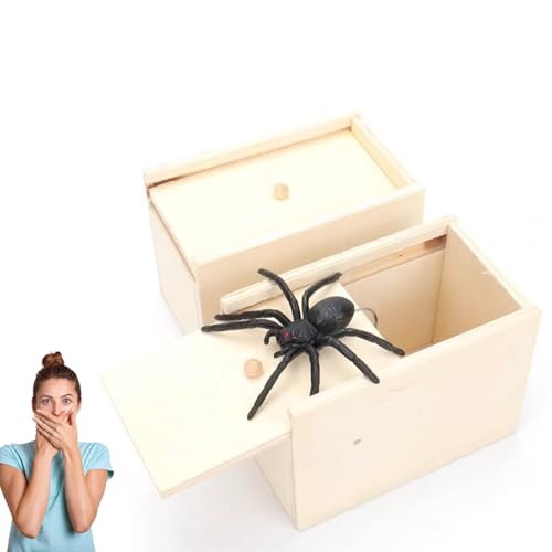 ZXJLWR Scherzartikel Kinder, 2 Stücke Spider Prank Box, Spinne In Der Box, Spider Scare Box, Streich Spinne Scare Box Für Kinder Erwachsene Halloween Party Favors Gifts Spinne Spielzeug von ZXJLWR