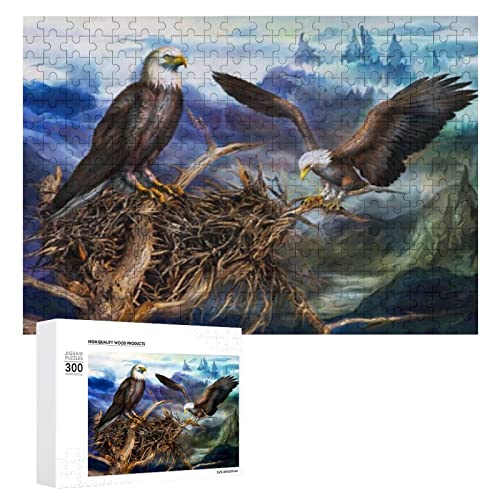 3D-gedruckte Tierpuzzles Adler-Grafik-Puzzle-Sets für Erwachsene, Familienaktivität, Holzpuzzles, für Kinder, Jugendliche und Erwachsene, großes Puzzle, 300 Teile von ZXLLO