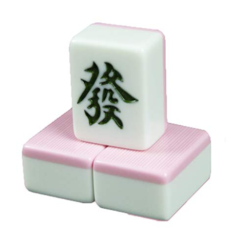 Chinesisches Mahjong-Spielset mit Spielsteinen, chinesisches rosa Mahjong, tragbares klassisches Mahjong-Spielset mit 144 Spielsteinen für zu Hause (liegt gut in der Hand, ist robust und langlebig (P von ZXOPTY