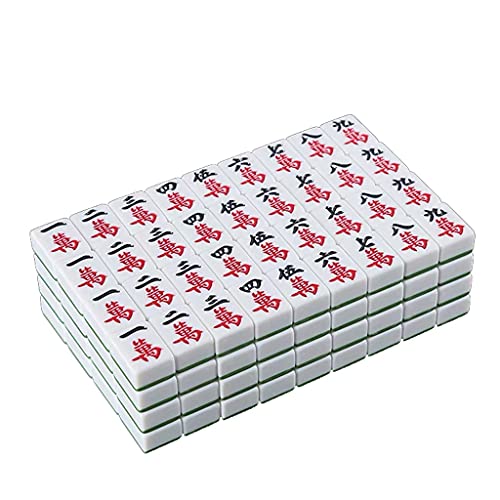 Mahjong-Set, MahJongg-Steine-Set, chinesische nummerierte Steine, Mahjong-Set mit Steinwürfeln, leicht lesbares Spielset, chinesisches Mahjong-Spielset als Geschenk/Geburtstag (Farbe (Grün 42)) von ZXOPTY