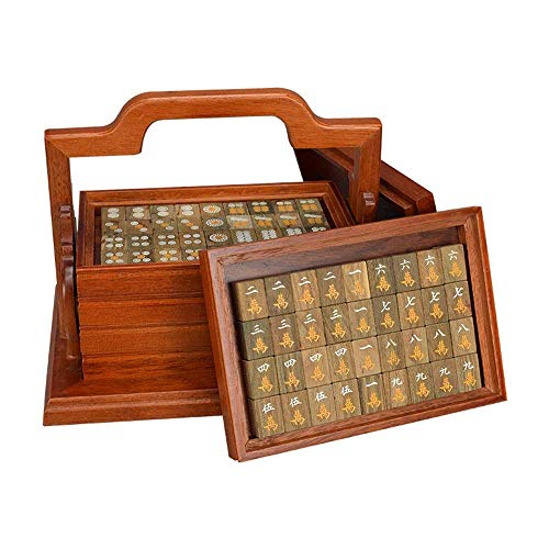 Mahjong-Set, Mahjong-Set mit 146 Spielsteinen, kleine Größe, mit Mah-Jong-Etui, traditionelles Spiel, Schwarz, Grün und Spiel für Erwachsene (Grün 23 x 17 x 12 mm) (Grün 23 (Grün 23 x 17 x 12 mm) von ZXOPTY