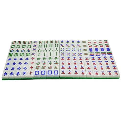 ZXOPTY Klassisches chinesisches Mahjong-Spielset, Smaragd, mit 148 durchscheinenden grünen Spielsteinen, robust und langlebig, klassisches Mahjong, wunderbares Geschenk (Farbe: 38) von ZXOPTY