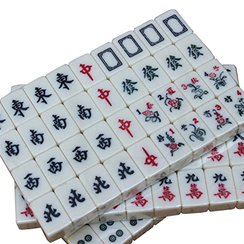 ZXOPTY Mahjong, Mah Jong 146 Blätter Mahjong Set mit Box, leichtes tragbares Vintage traditionelles chinesisches Mahjong, Mahjong Brettspiel von ZXOPTY