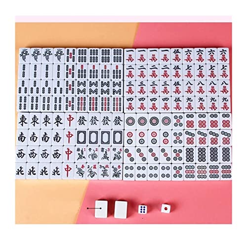 ZXOPTY Mahjong, Mah Jong 22mm Mahjong Set Versammlungspartyspiel Traditionelles Spiel mit Tasche von ZXOPTY